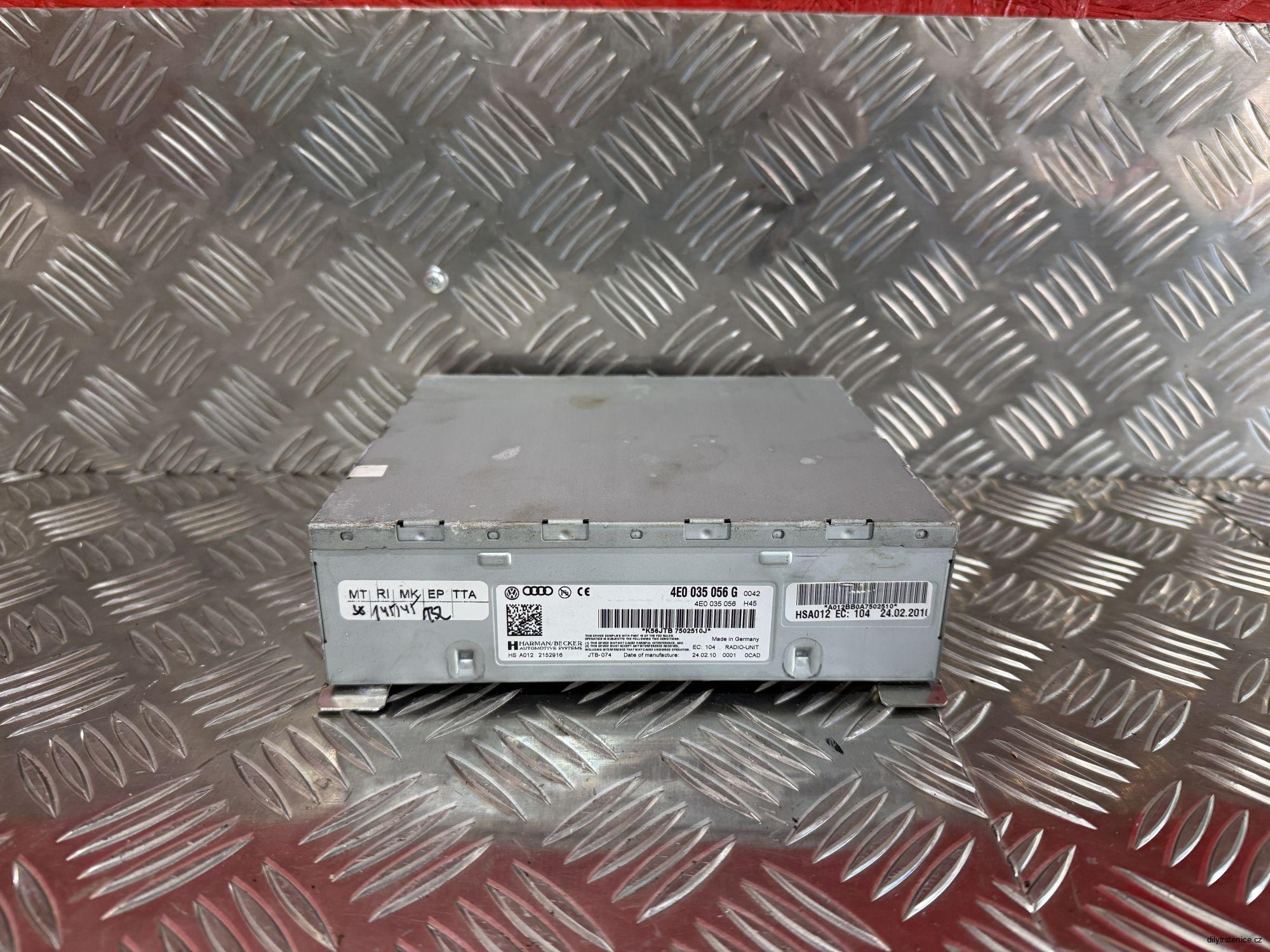 Řídicí jednotka multimedia Audi A8 D4 4H 4E0035056G