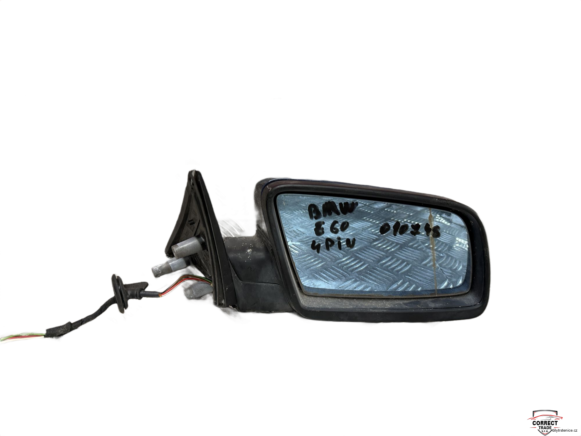 Pravé zpětné zrcátko BMW E60 / E61 F0123114 4 pin - modré 