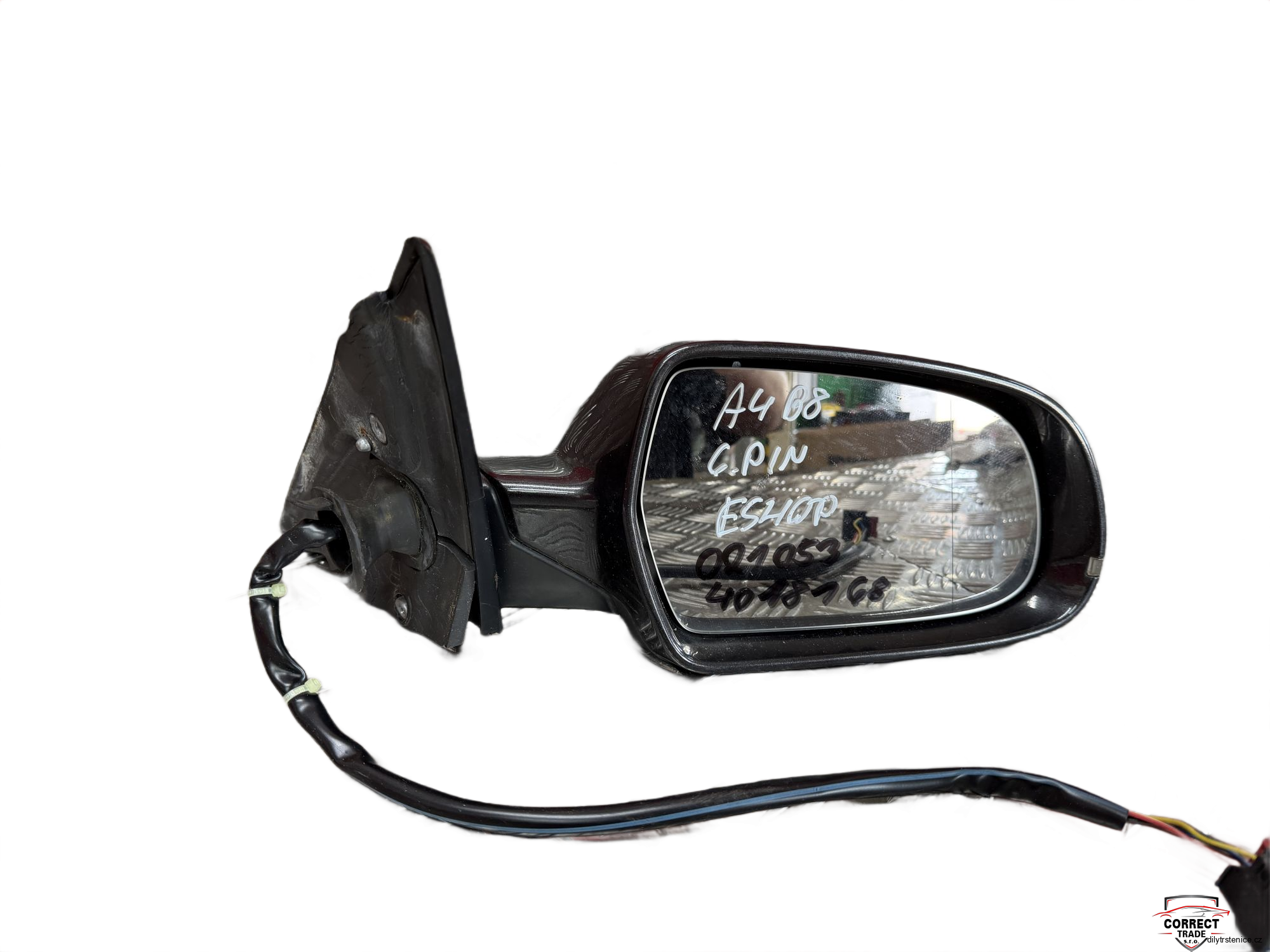 Pravé zpětné zrcátko Audi A4 B8 6 pin LZ7L 021053